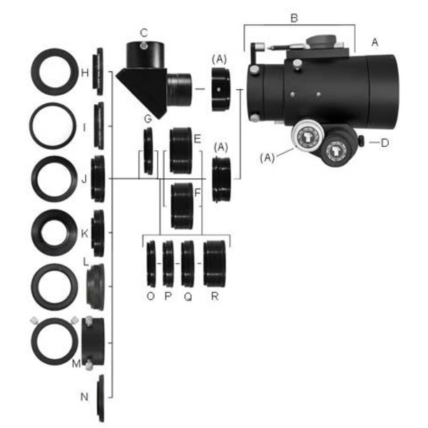 TeleVue tub extensie Imaging System 9,5 mm prelungire