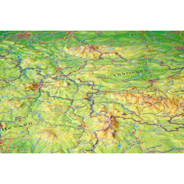 Georelief Harta in relief 3D a Germaniei, mare (in germana)