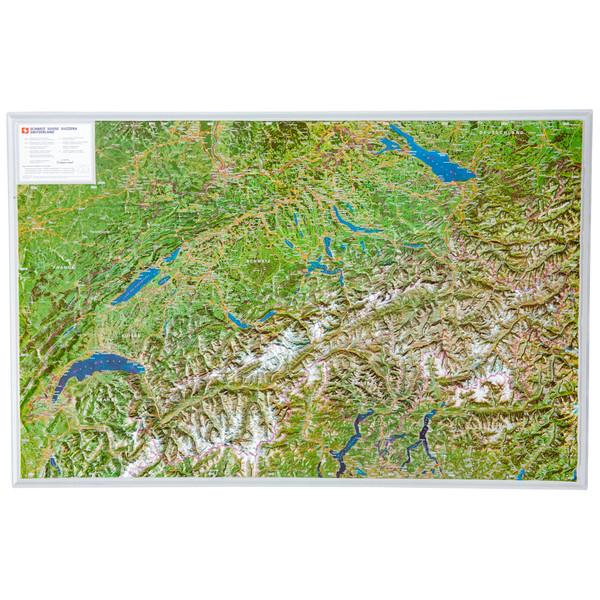 Georelief Harta vedere aeriana a Elvetiei (in germana)