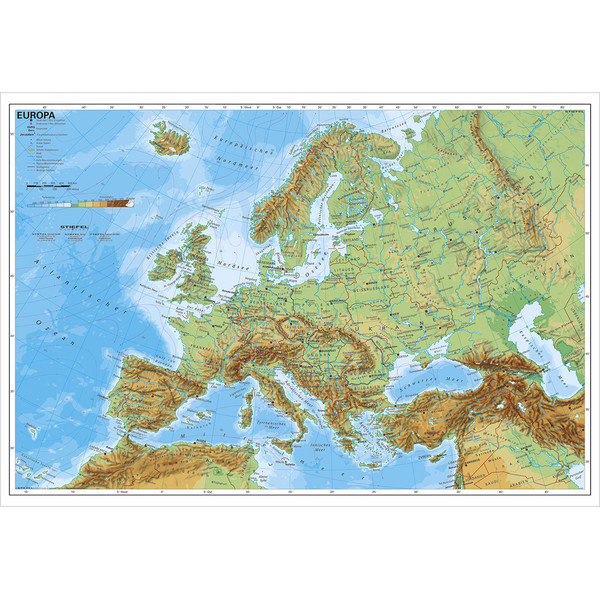 Stiefel Hartă continentală Europa fizica