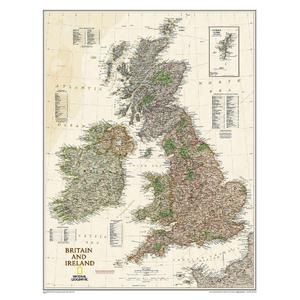 National Geographic Harta Hartă Insulele Britanice şi Irlanda design antic