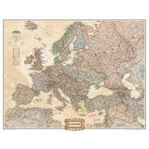 National Geographic Hartă Europa design antic 3 părţi