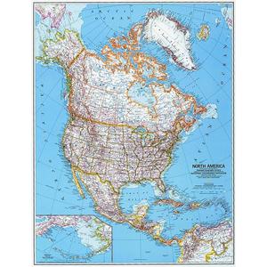National Geographic Hartă continentală Harta politică America de Nord