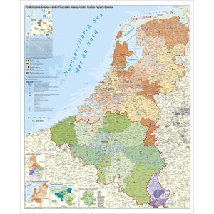 Stiefel Harta regionala Benelux mit Postleitzahlen (97x137)