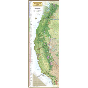 National Geographic Harta regionala Pacific Crest Trail (46 x 122 cm)