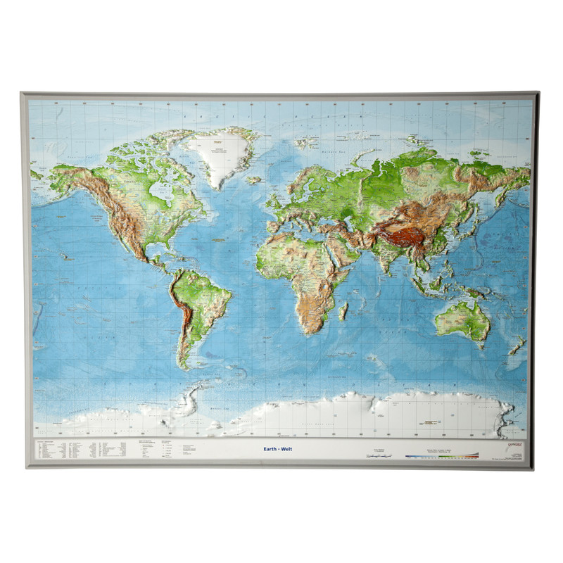 Georelief Harta lumii in relief, mare, 3D