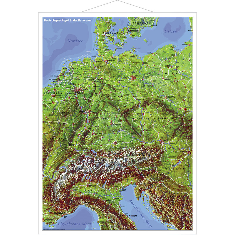 Stiefel Harta panoramica a Germaniei (in germana) cu rama de metal