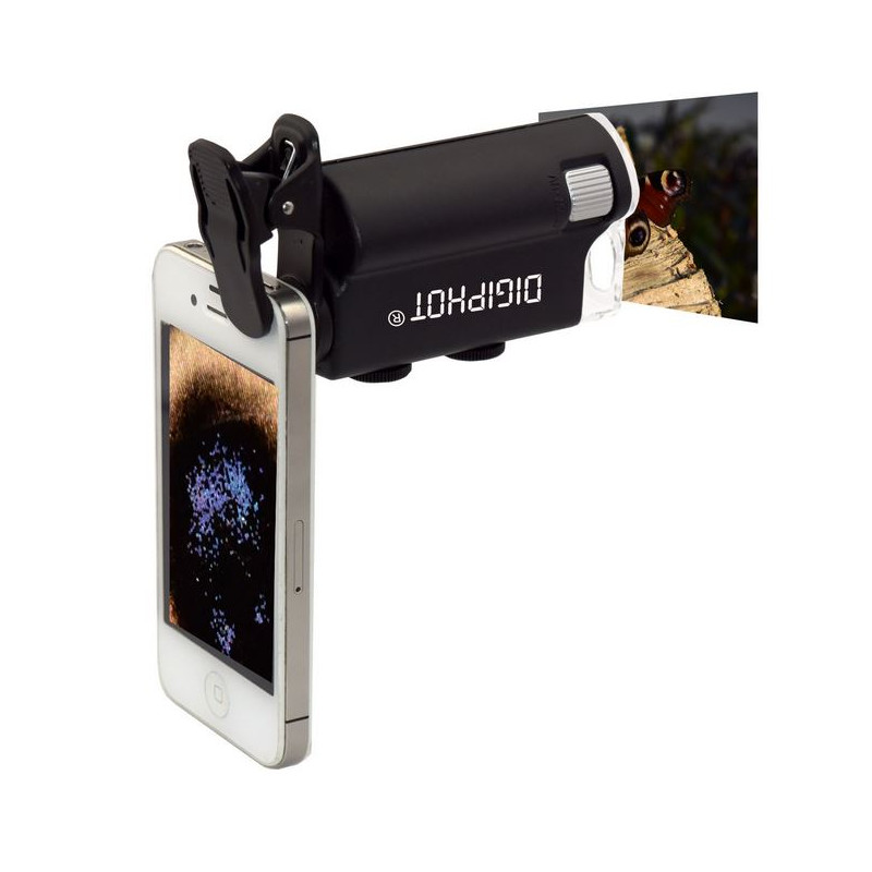 DIGIPHOT Microscop de buzunar PM-6001, clip smartphone, 60X-100X