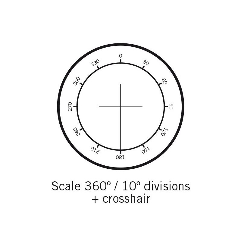 Motic Reticul cu protractor 360º cu diviziuni 30º si reticul  (Ø25mm)