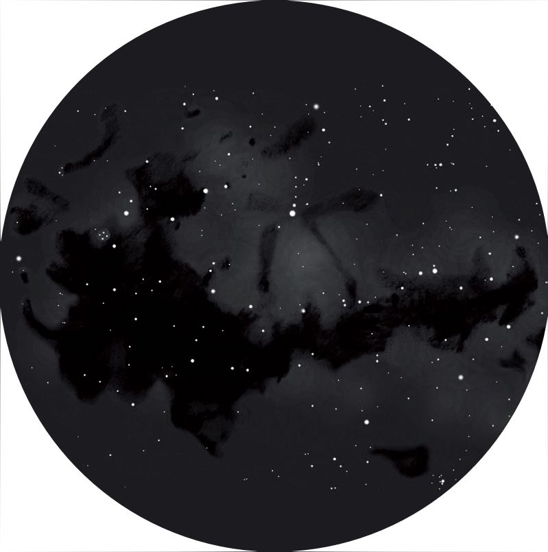 Desen al nebuloasei Pipa privită printr-un binoclu, la o putere de mărire de 25×. Rainer Mannoff