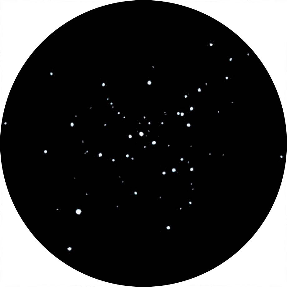 Desen al roiului stelar Messier 41 cu un Newton de 8 inch, putere de mărire de 40x. Mihail Vlasov