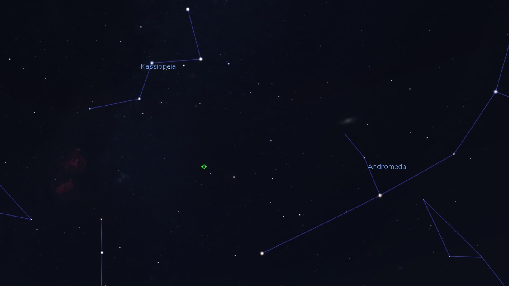 Harta de căutare pentru Mica Nebuloasă Haltera, Stellarium 
