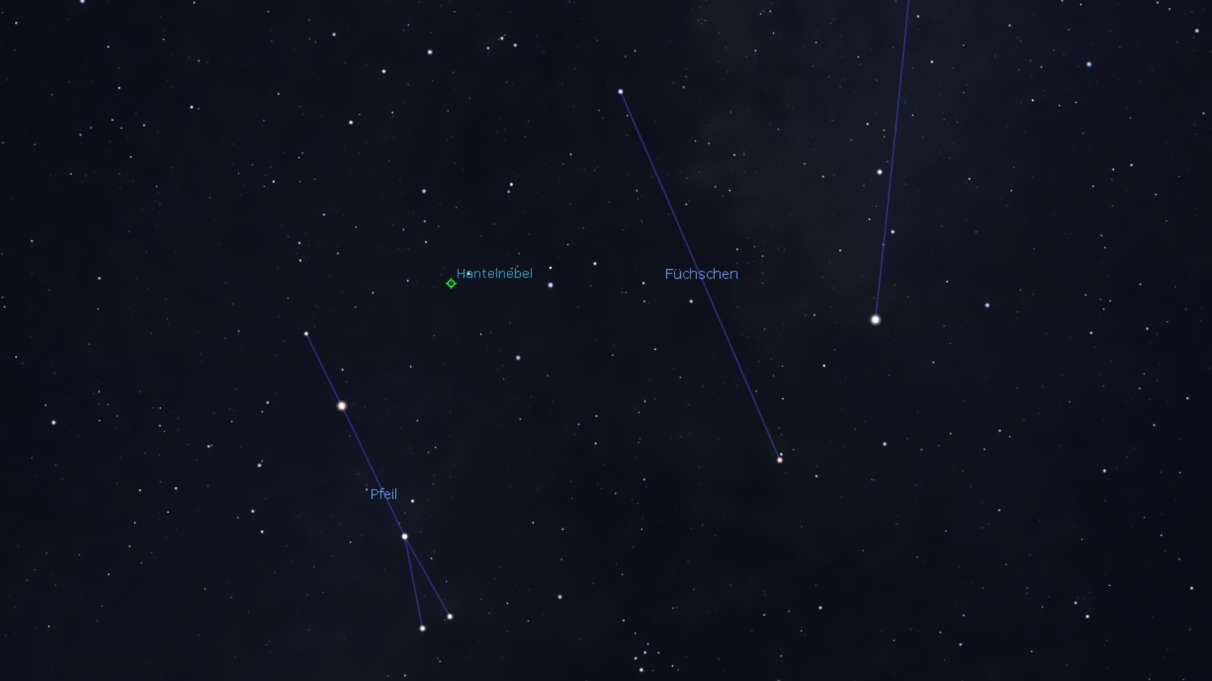 Harta de căutare pentru nebuloasa Haltera, Stellarium