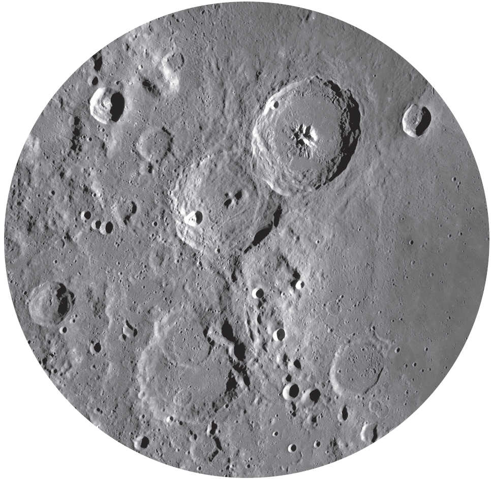 Trioul remarcabil relevă multe detalii chiar și cu un telescop mic. NASA/GSFC/Arizona State University