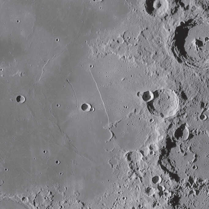 Când Luna este în descreștere, formațiunea mai este numită și Sabia lui Huygens. NASA/GSFC/Arizona State University 