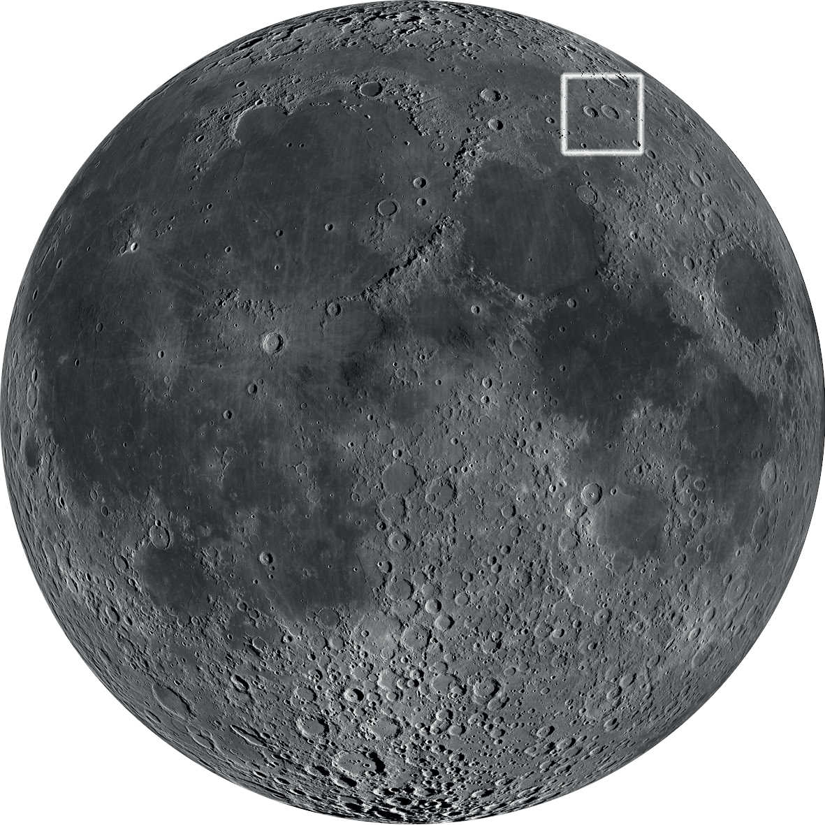 Frumoasa pereche de cratere se găsește în cadranul lunar de nord-est. NASA/GSFC/Arizona State University