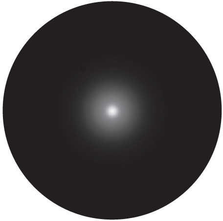 Desen al roiului globular M 15 văzut printr-un telescop cu o apertură de 60 mm, la o putere de mărire de 100x. L. Spix