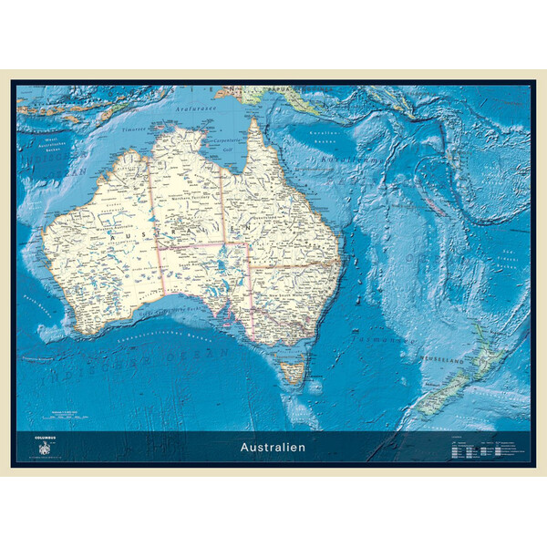 Columbus Hartă continentală Australia (115 x 85 cm)