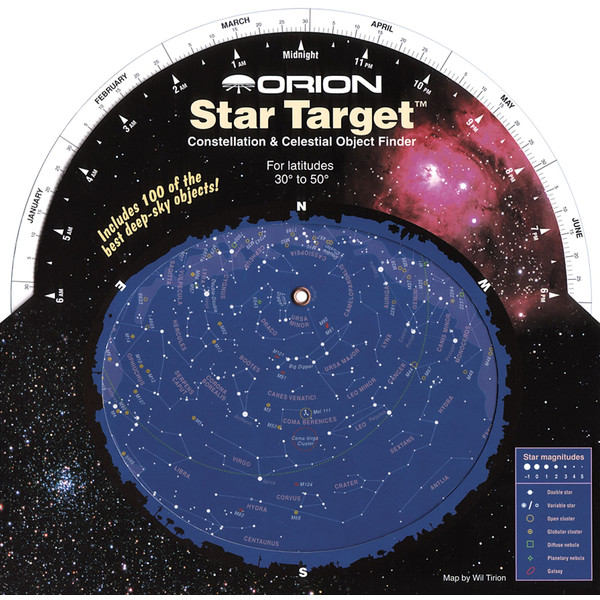Orion Harta cerului Star Target Planisphere 30-50 degree north