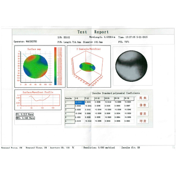 Omegon Refractor apochromat Pro APO AP 102/714 ED Triplet OTA