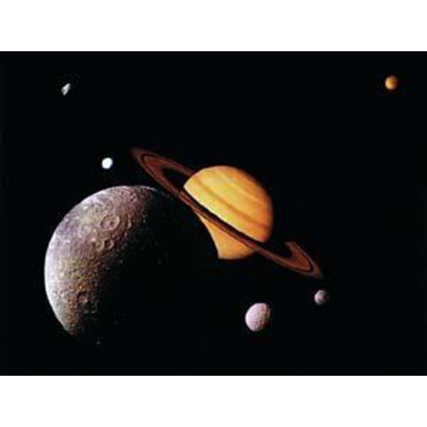 Poster Saturn cu 6 sateliţi