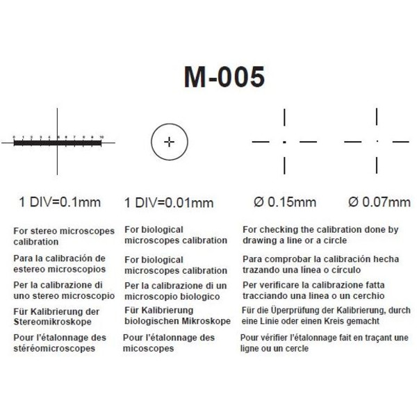 Optika M-005, Obiectiv micrometric 26x76 mm, Range 1 mm, diviziune 0.01mm