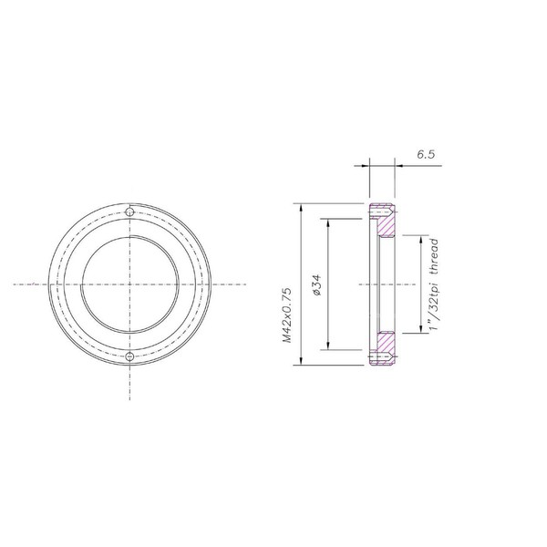 Baader Inel adaptor C-Mount de la 1"C(i) la T-2(a)