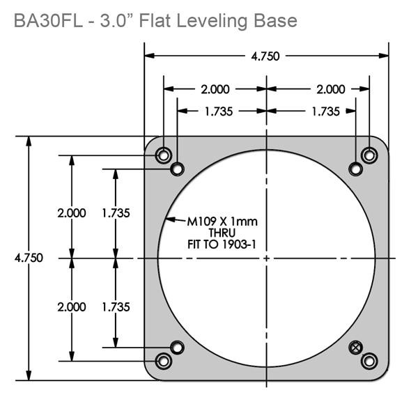 Starlight Instruments Bază plană pentru Focuser diametru 3.0", cu şuruburi de nivelare