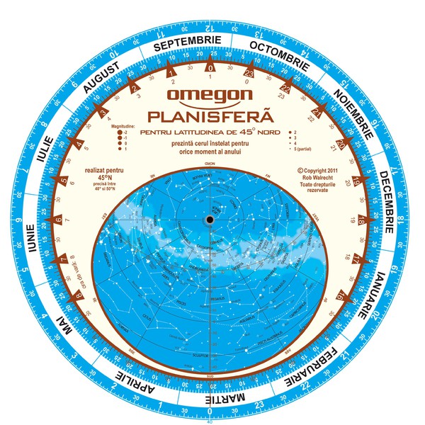 Omegon Harta cerului planisfera 25cm / 45°