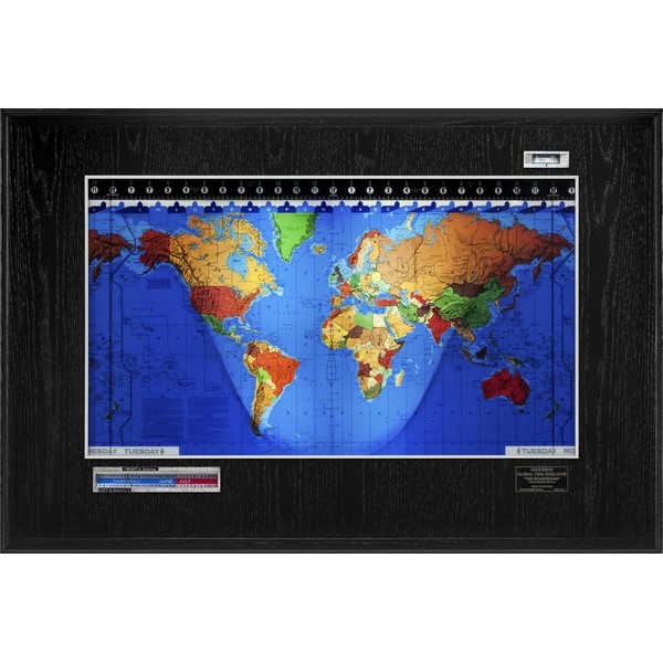 Geochron Boardroom Modell din lemn de stejar negru  şi cadru argintiu
