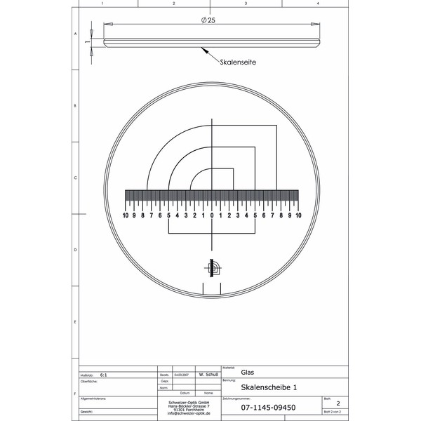 Schweizer Lupa Scală 1 pentru lupe cu suport Tech-Line