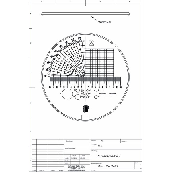 Schweizer Scală 2 pentru lupe cu suport Tech-Line