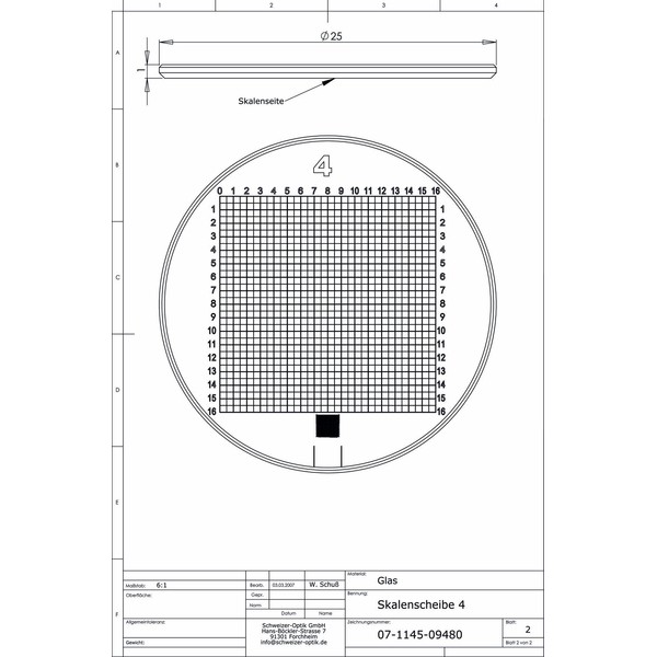 Schweizer Scală 4 pentru lupe cu suport Tech-Line