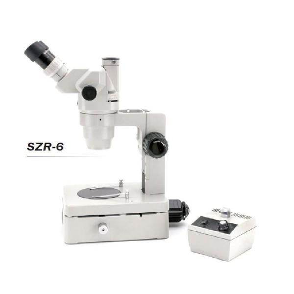 Optika   Microscop stereo zoom trinocular SZR-6, bază cu iluminare, 1 lampă