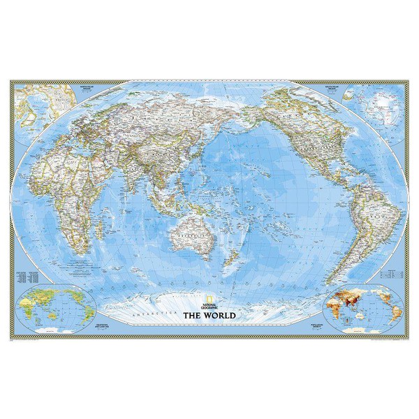 National Geographic Harta lumii pazifikzentriert (185 x 122 cm)