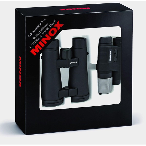 Minox Binoclu Set Schwarzwild BL 10x52 + instrument cu vedere nocturnă NV 351