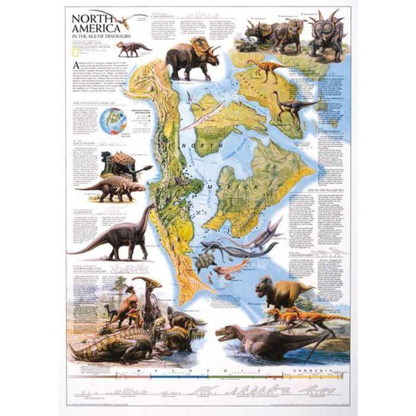 National Geographic Harta regionala Dinozaurii Americii de Nord