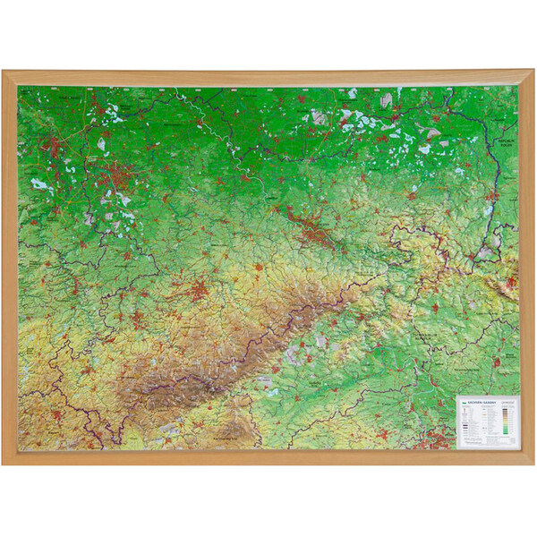 Georelief Harta regionala Saxonia