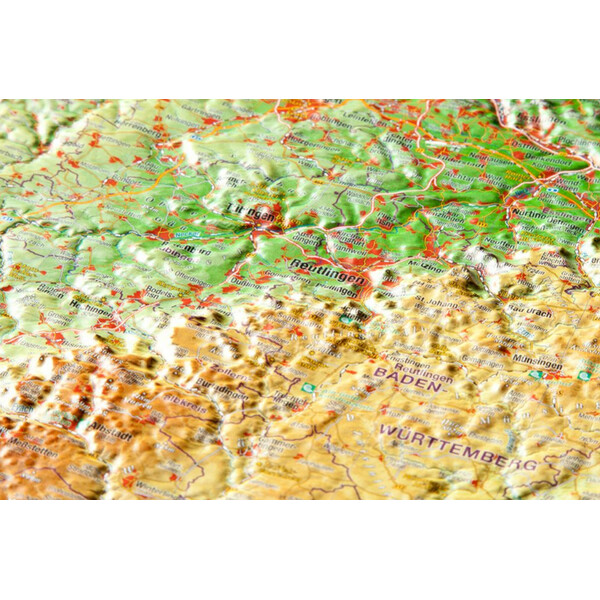 Georelief Harta regionala Schwäbische Alb