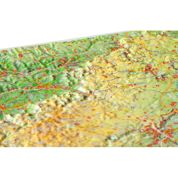 Georelief Harta regionala Schwäbische Alb