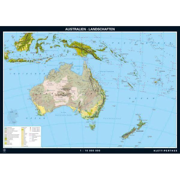 Klett-Perthes Verlag Harta continent Australia tipuri de peisaje