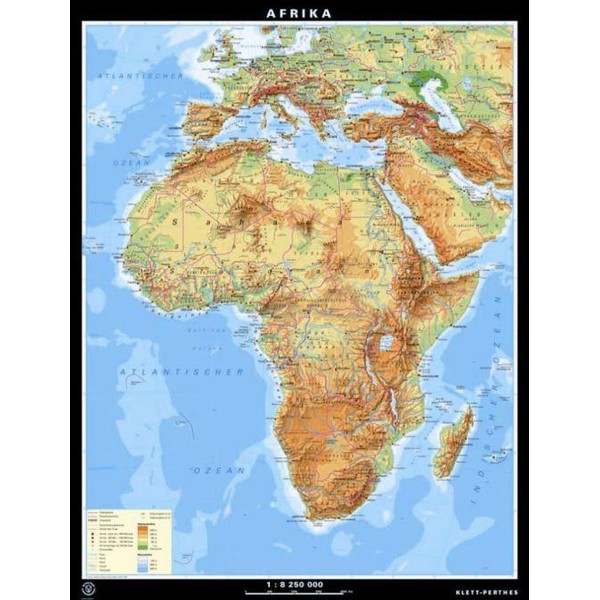Klett-Perthes Verlag Harta continent Hartă Africa fizică / politică (P) faţă - verso