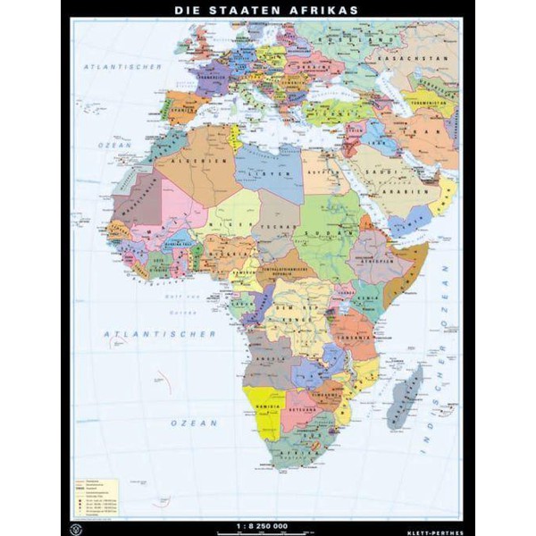Klett-Perthes Verlag Harta continent Hartă Africa fizică / politică (P) faţă - verso