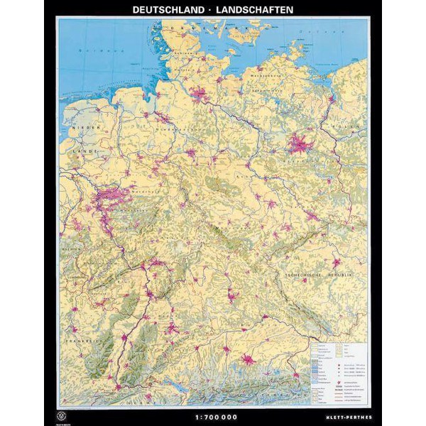 Klett-Perthes Verlag Harta Germania tipuri de peisaje