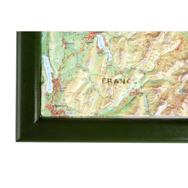Georelief Harta in relief 3D a Elvetiei, mare, in cadru de lemn (in germana)