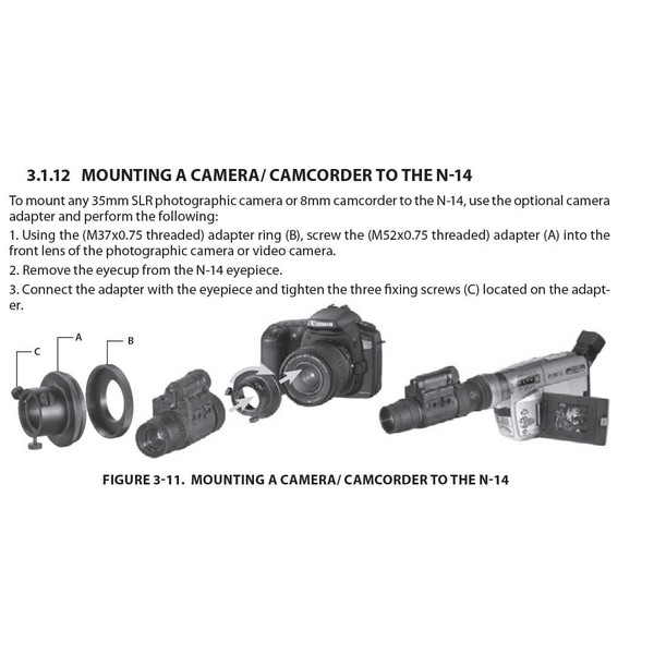Armasight Adaptor camera 46 (pentru NYX 14, NYX-14 PRO, NYX PRO-7, N14, N14 PRO, N15)
