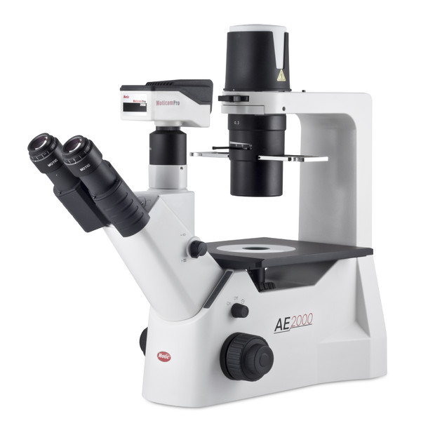 Motic Microscop inversat AE2000 trino, infinity, 40x-400x, phase, Hal, 30W