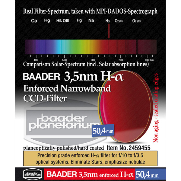 Baader Filtre Ultra-Narrowband 3.5nm H-alpha CCD-Filter 50,4mm