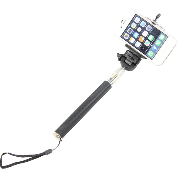 Monopied din aluminiu Selfie-Stick für Smartphones und kompakte Fotokameras, schwarz