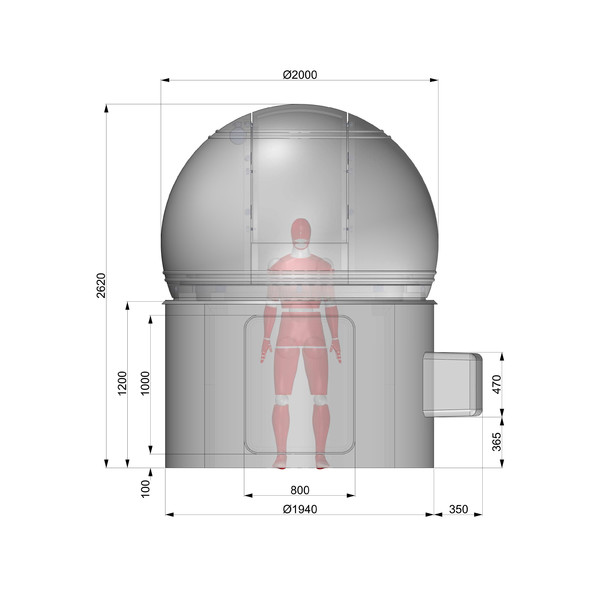Omegon Cupola observator diametru 2m  H120